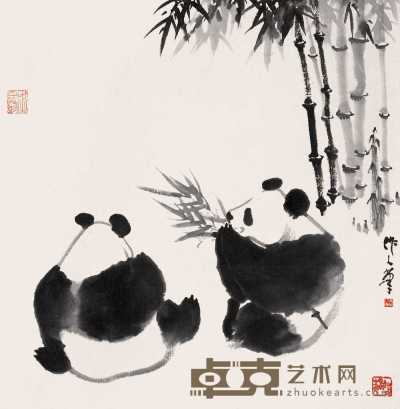 吴作人 熊猫 镜心 56×54cm